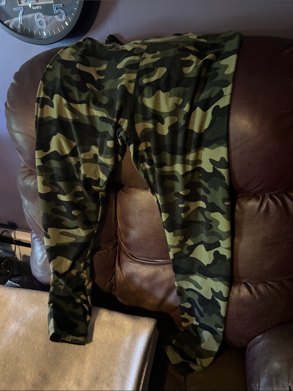 Camo Print Leggings - Green/Black